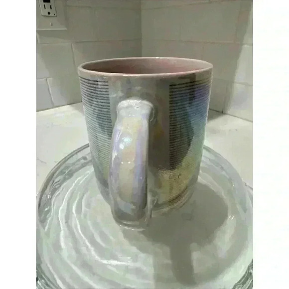 Large Coffee Mug Gray Pink Iridescent Pearl LaRochelle Signature Collection - Picture 4 of 14